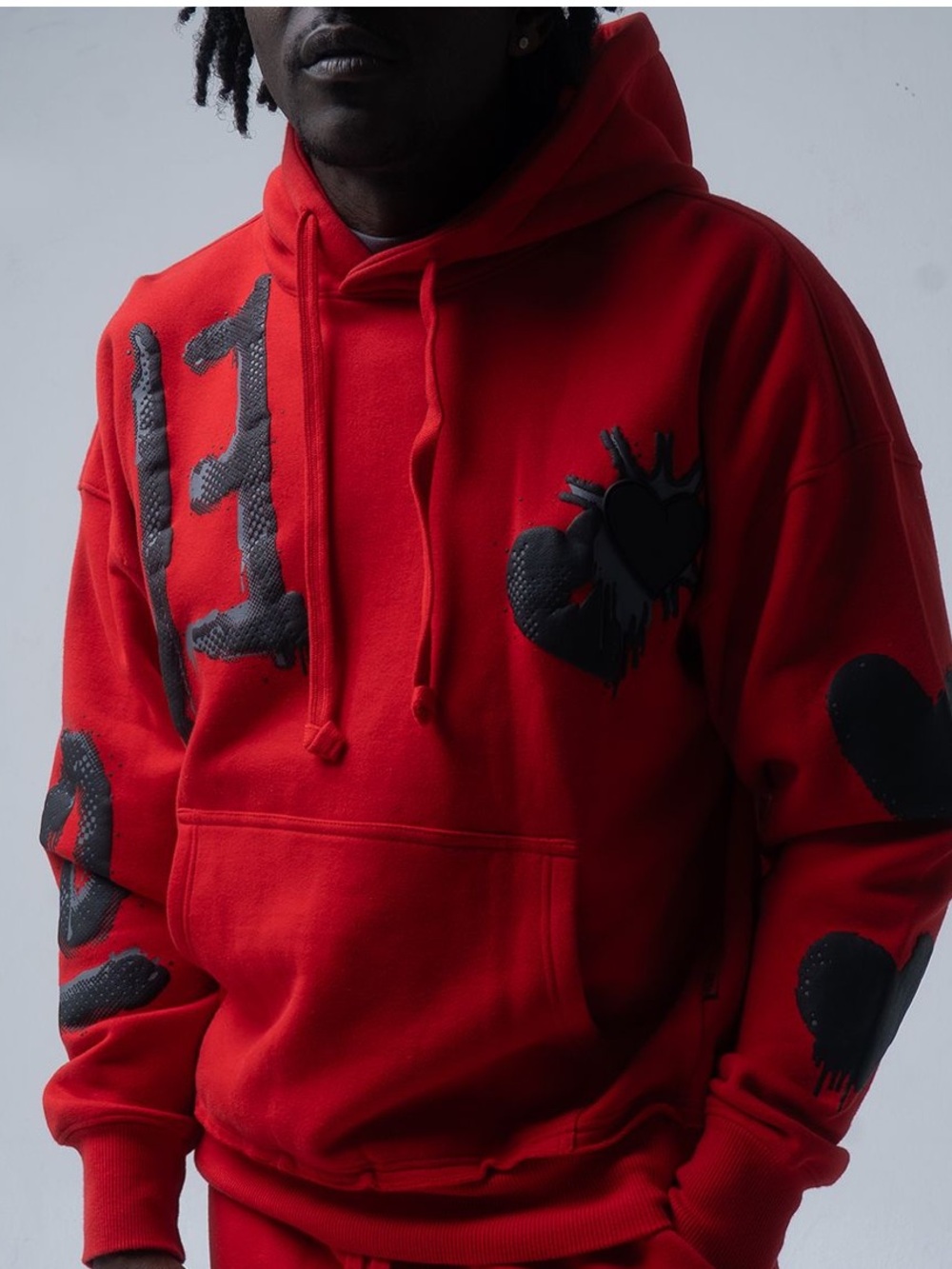 Hudson Streetwear New Red Graphic Pullover Hoodie - Men's Casual Sweatshirt